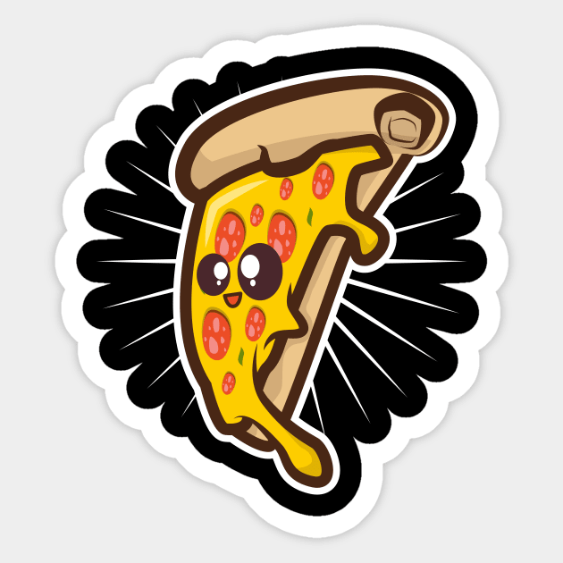 Kawaii Pizza Sticker by LetsBeginDesigns